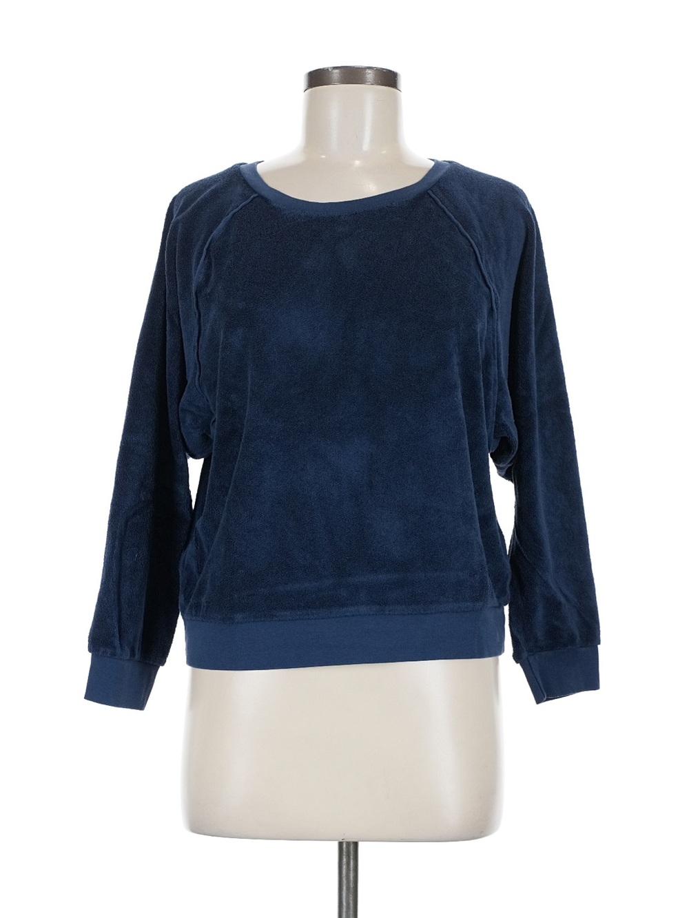 Suzie Kondi Navy Plush Terry Pullover Sweatshirt in Navy